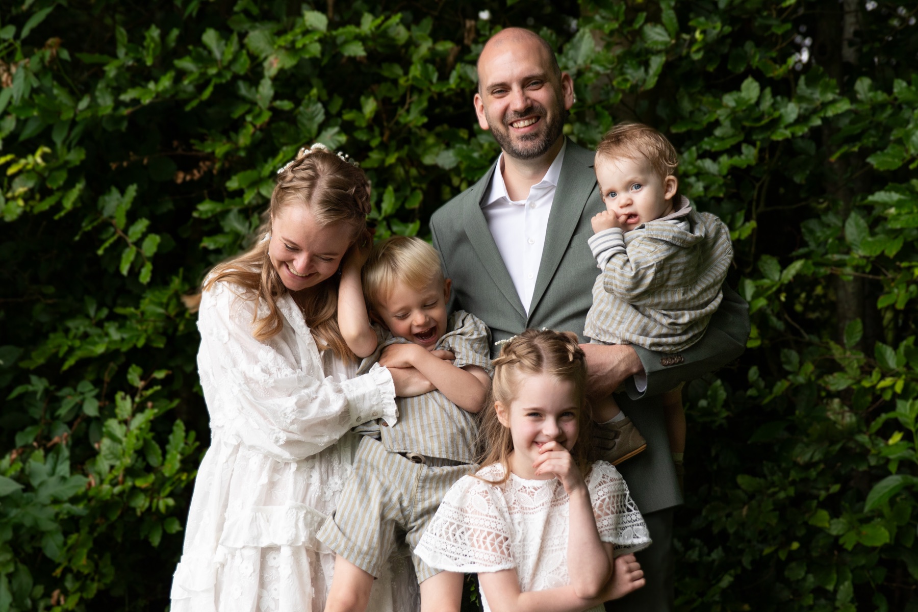 Familie ved bryllup